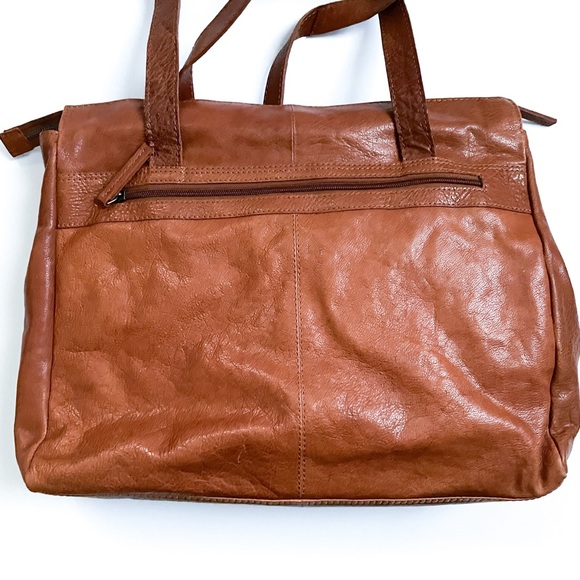 Spikes & Sparrow Large Brown Leather Tote - Picture 4 of 7